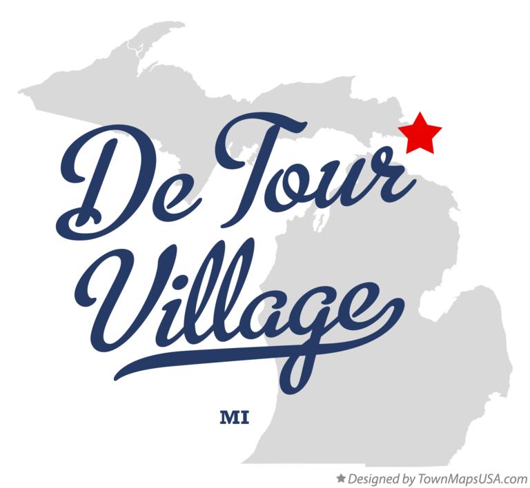 Map of De Tour Village Michigan MI
