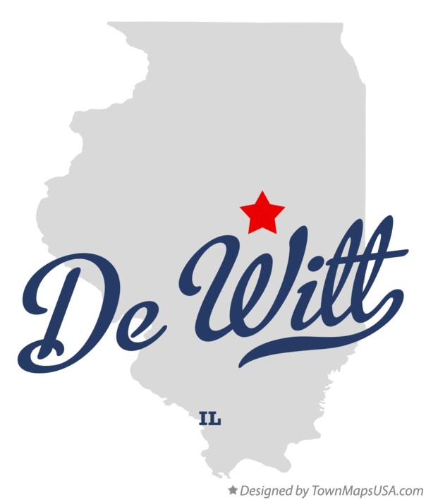 Map of De Witt Illinois IL