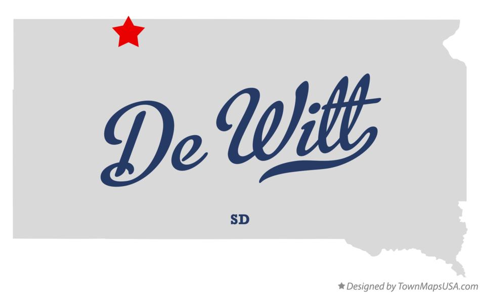 Map of De Witt South Dakota SD