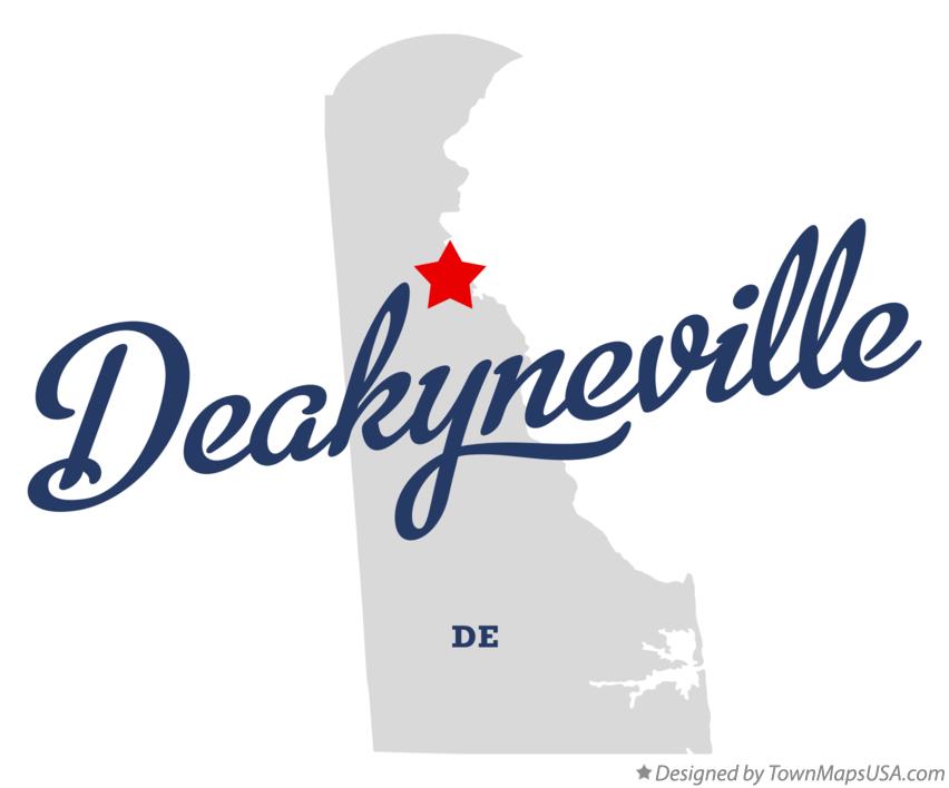 Map of Deakyneville Delaware DE