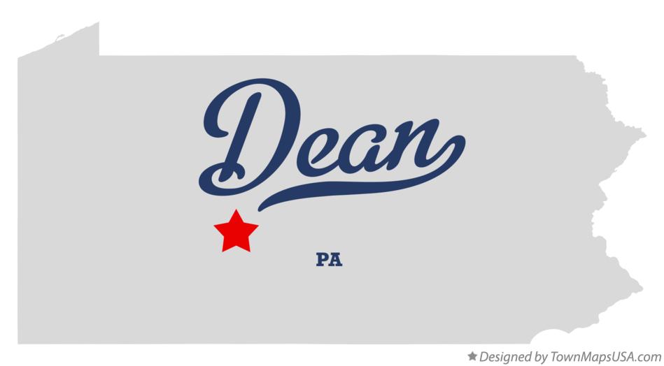 Map of Dean Pennsylvania PA