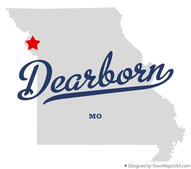 Map of Dearborn Missouri MO
