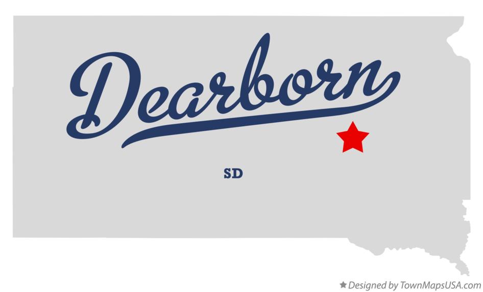 Map of Dearborn South Dakota SD