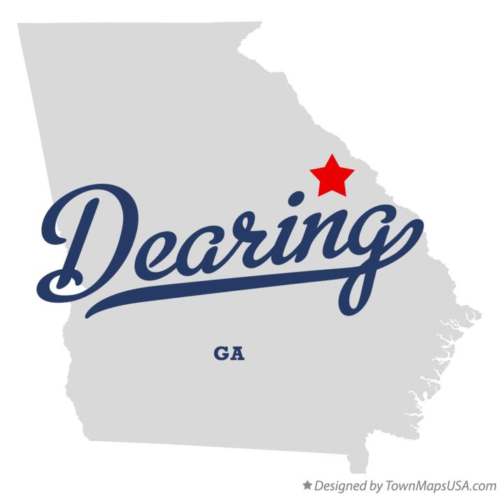 Map of Dearing Georgia GA