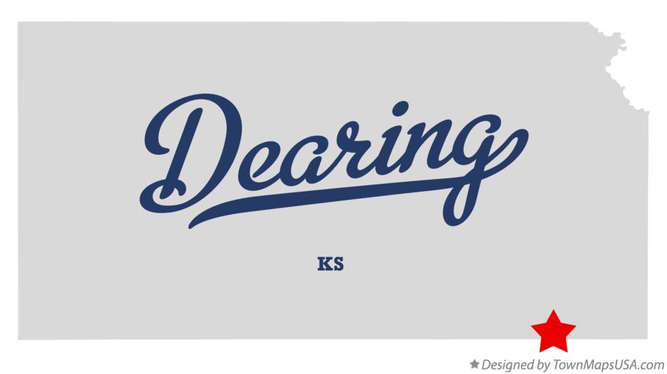 Map of Dearing Kansas KS