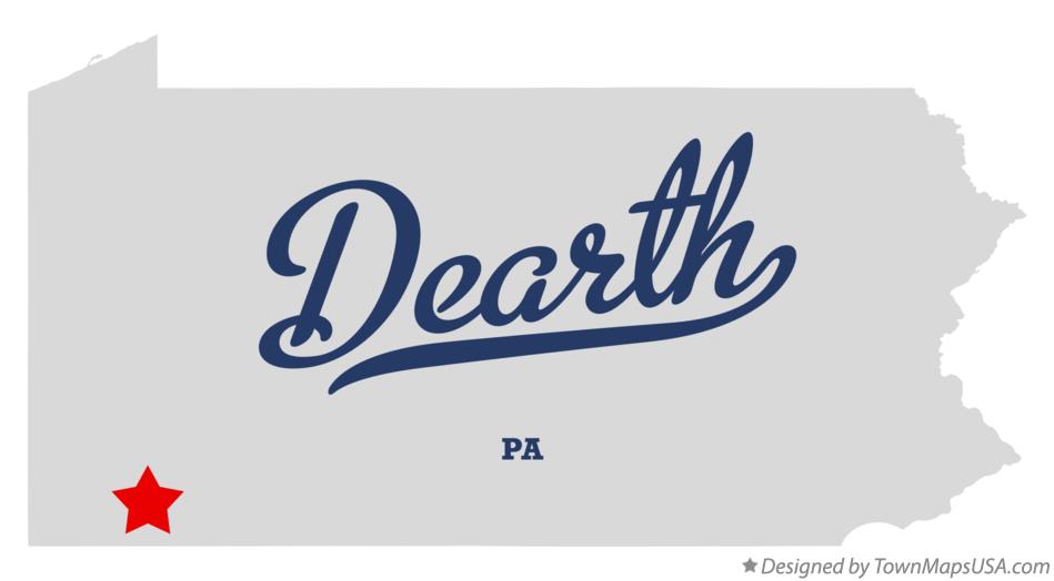 Map of Dearth Pennsylvania PA