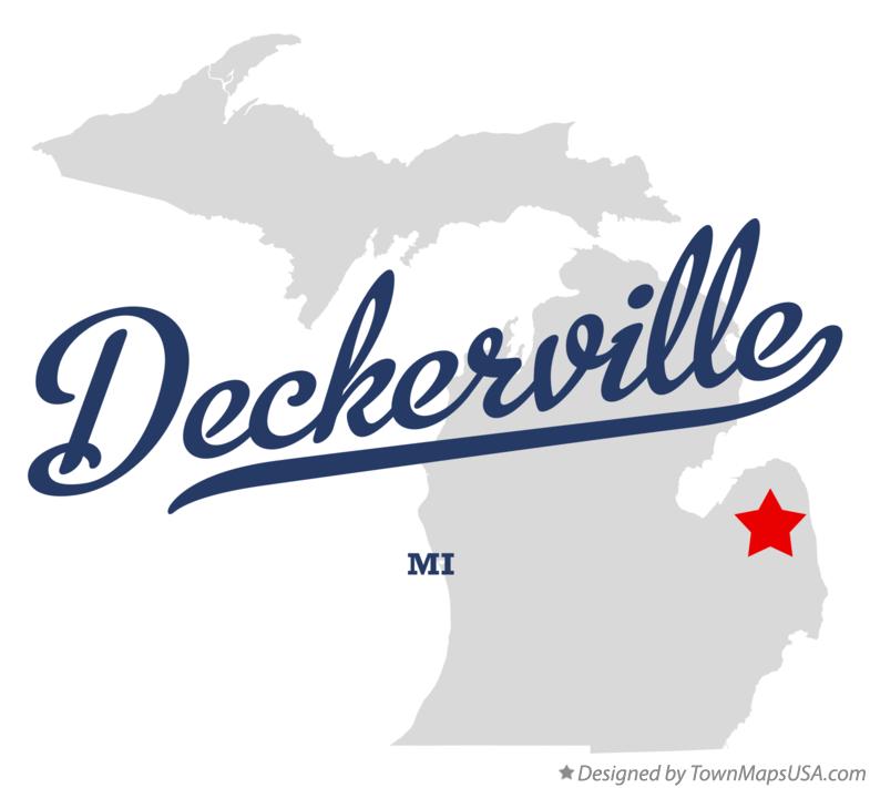 Map of Deckerville Michigan MI