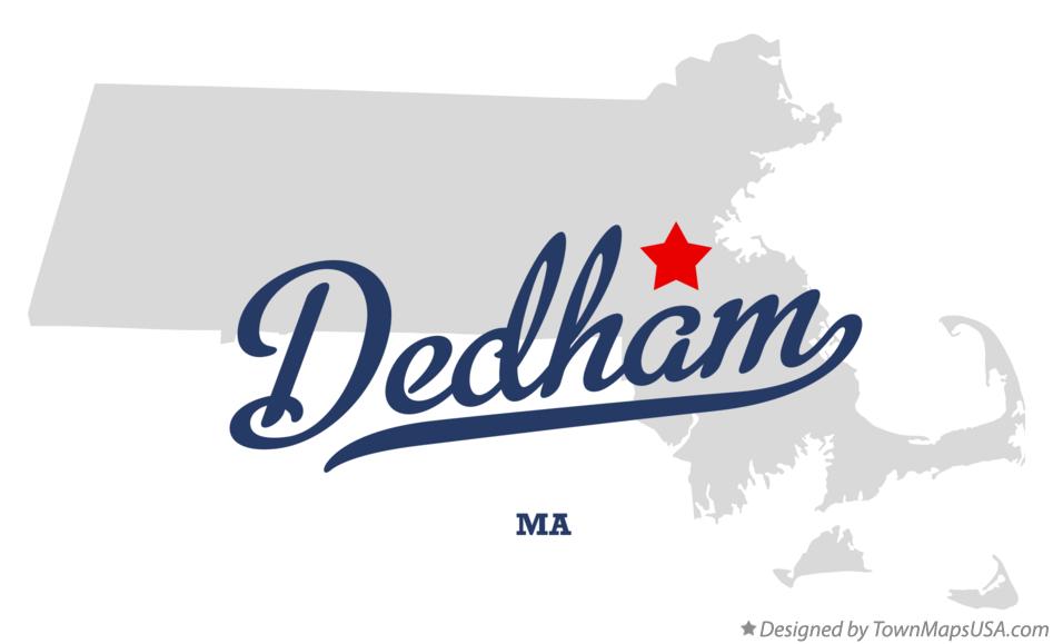 Map of Dedham Massachusetts MA