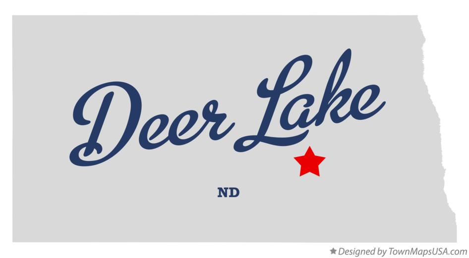 Map of Deer Lake North Dakota ND