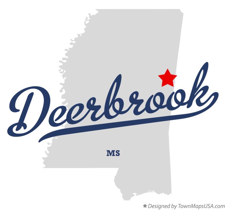 Map of Deerbrook Mississippi MS