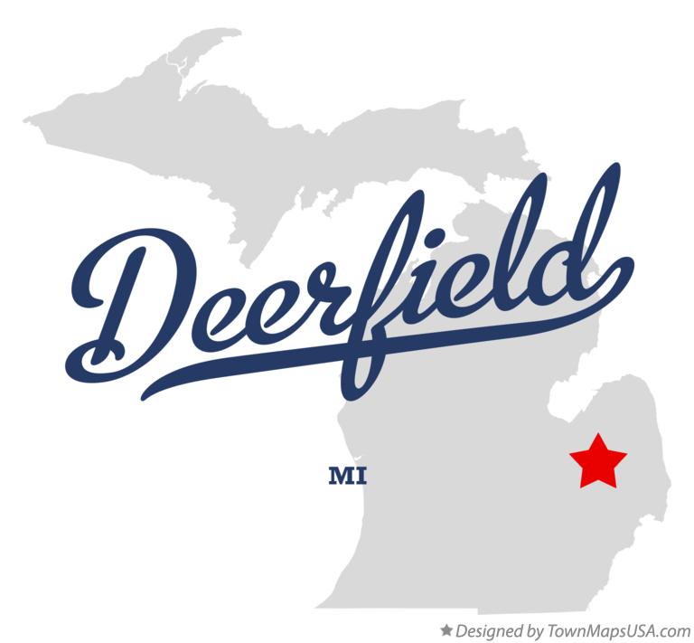 Map of Deerfield Michigan MI