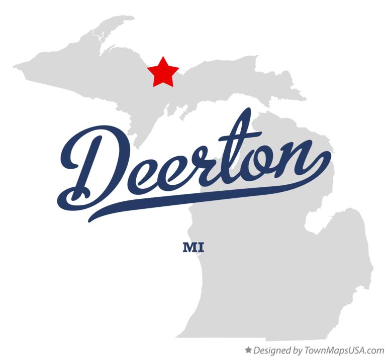 Map of Deerton Michigan MI