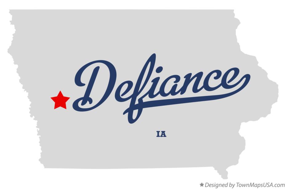 Map of Defiance Iowa IA