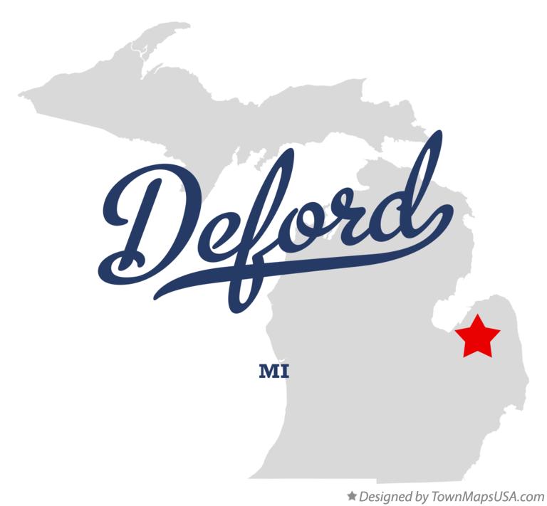Map of Deford Michigan MI