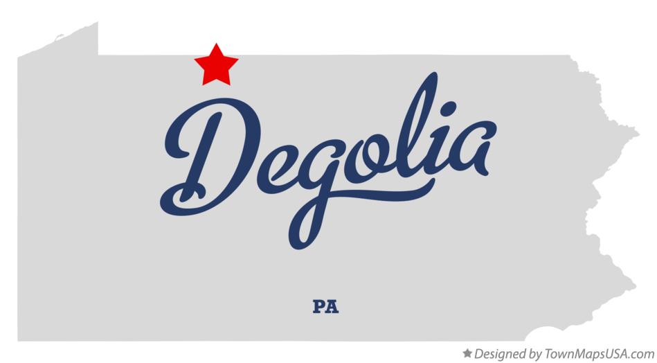 Map of Degolia Pennsylvania PA