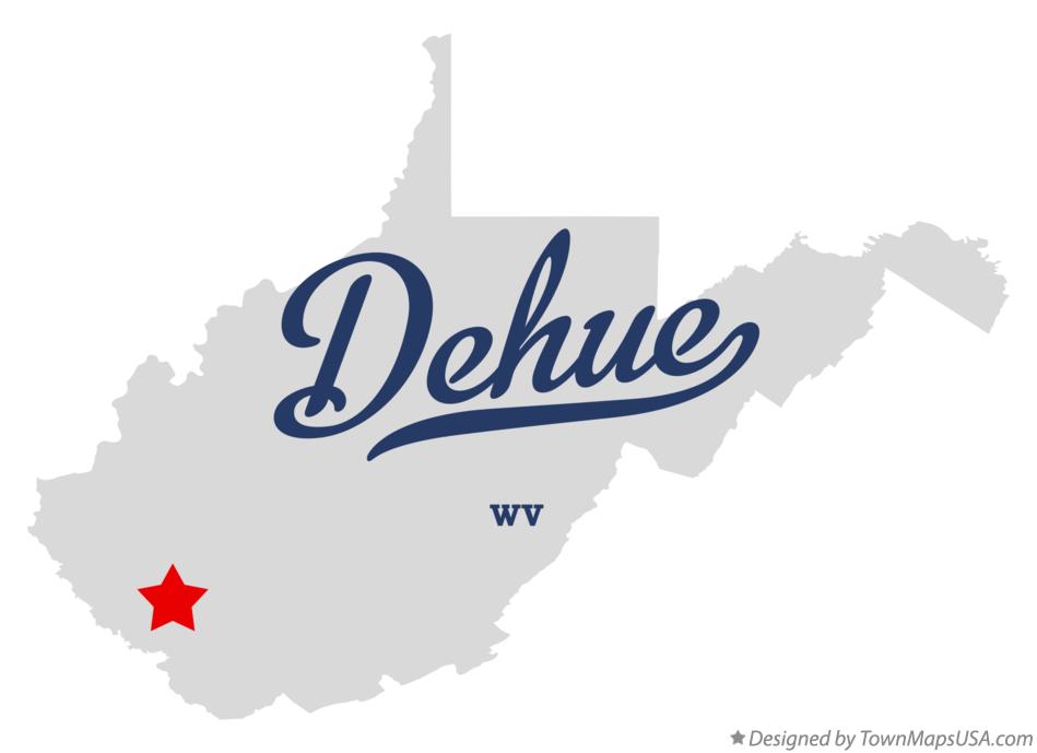 Map of Dehue West Virginia WV