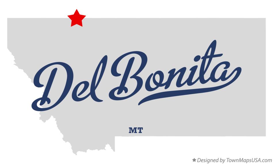 Map of Del Bonita Montana MT