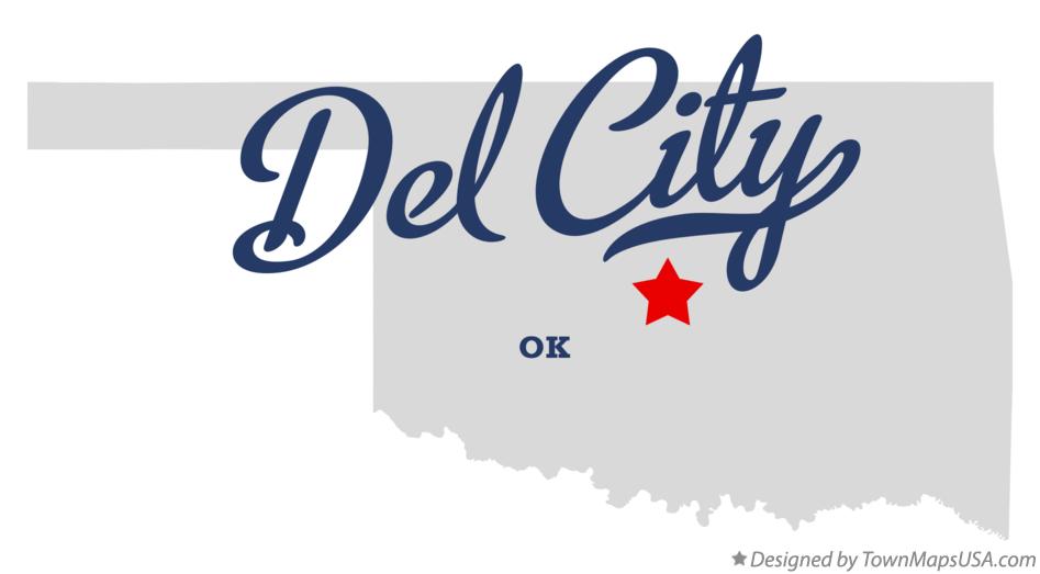 Map of Del City Oklahoma OK