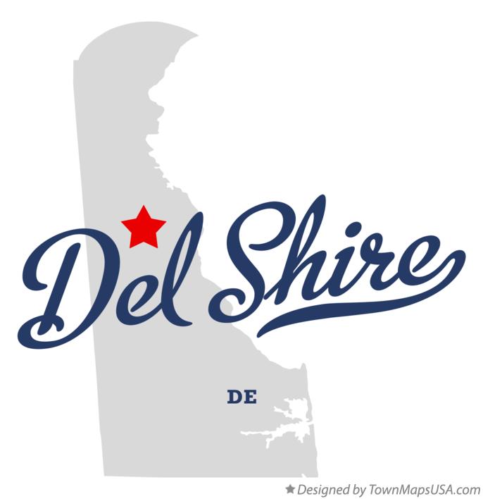Map of Del Shire Delaware DE