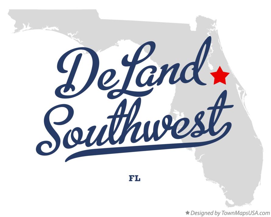 Map of DeLand Southwest Florida FL