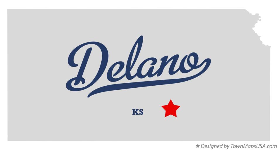 Map of Delano Kansas KS