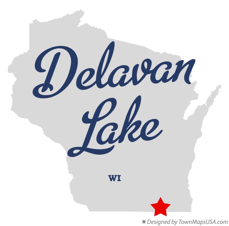 Map of Delavan Lake Wisconsin WI