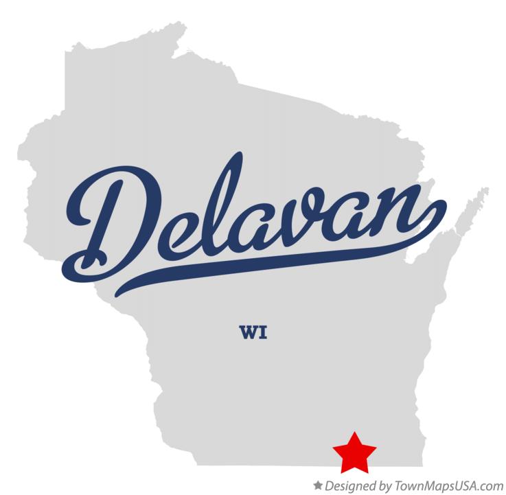 Map of Delavan Wisconsin WI