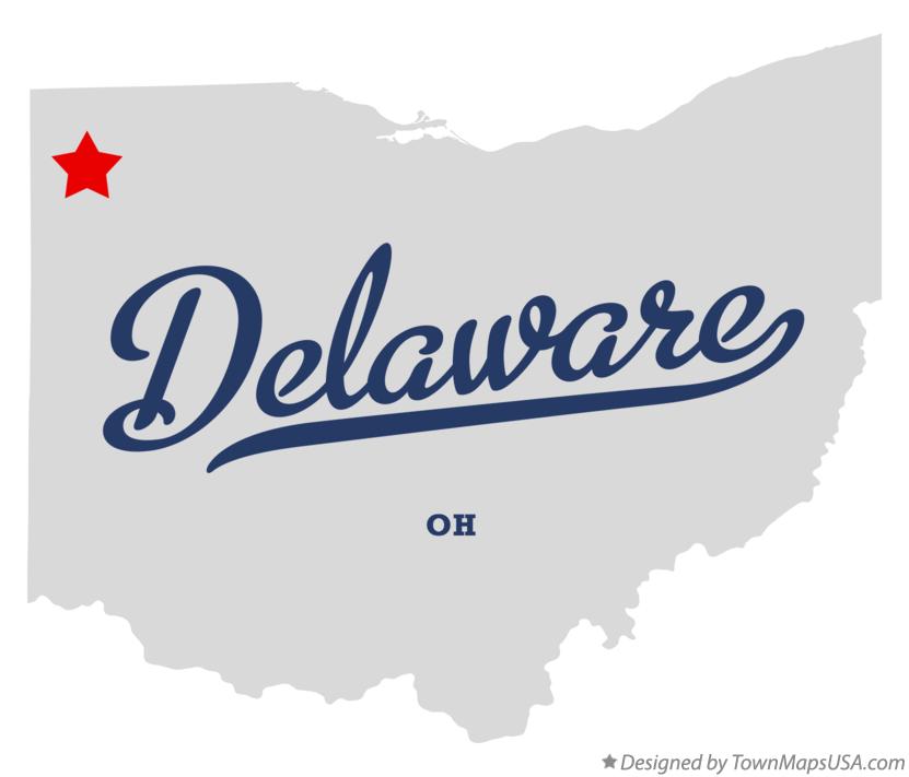 Map of Delaware Ohio OH