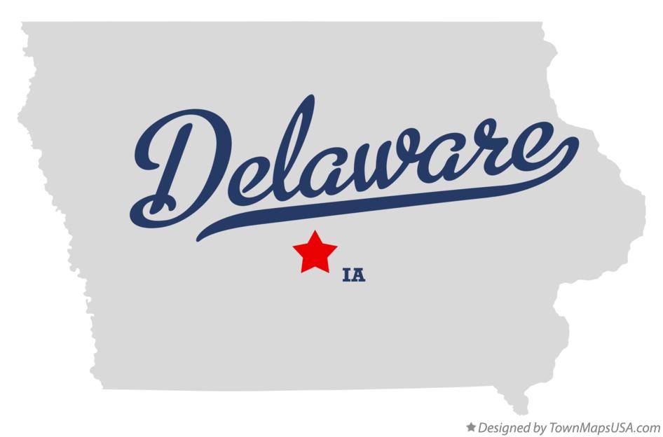 Map of Delaware Iowa IA
