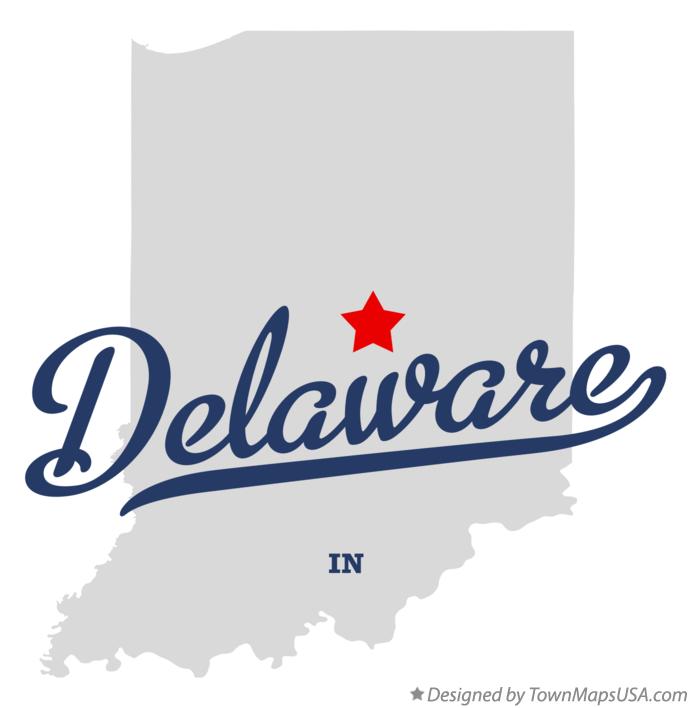 Map of Delaware Indiana IN
