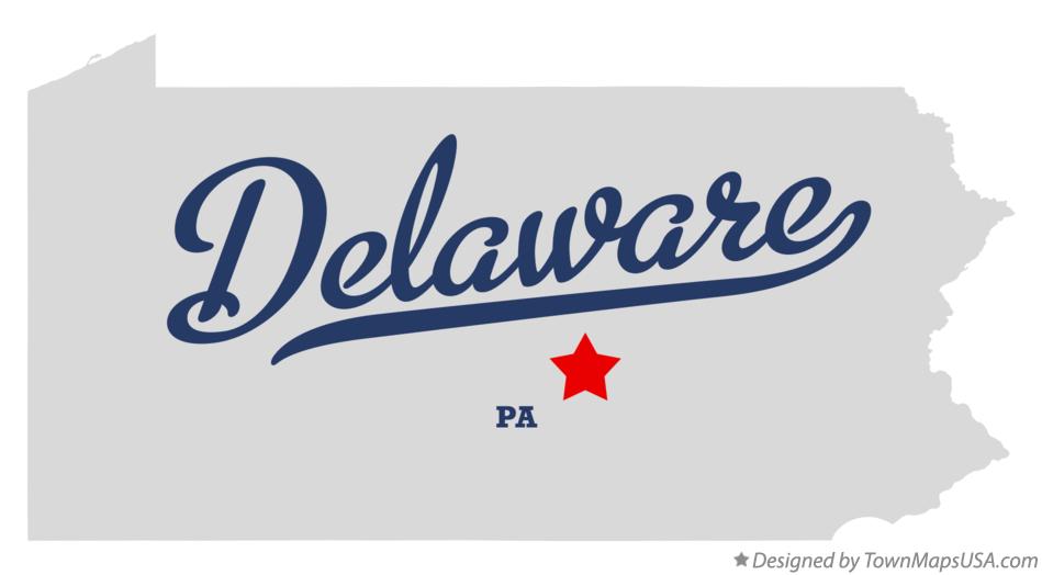 Map of Delaware Pennsylvania PA