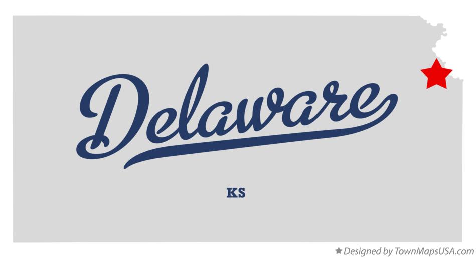 Map of Delaware Kansas KS