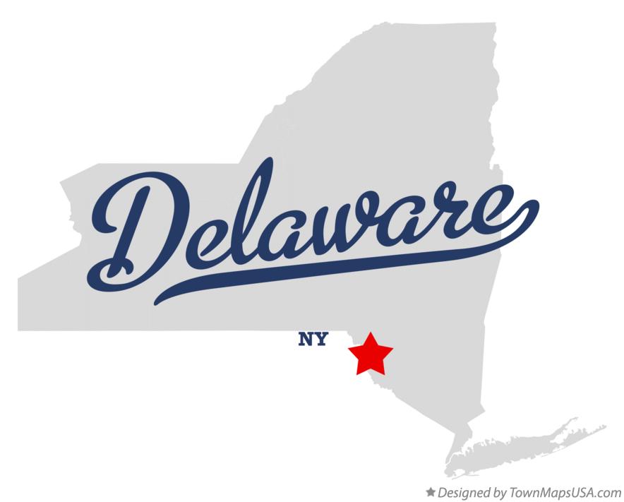 Map of Delaware New York NY