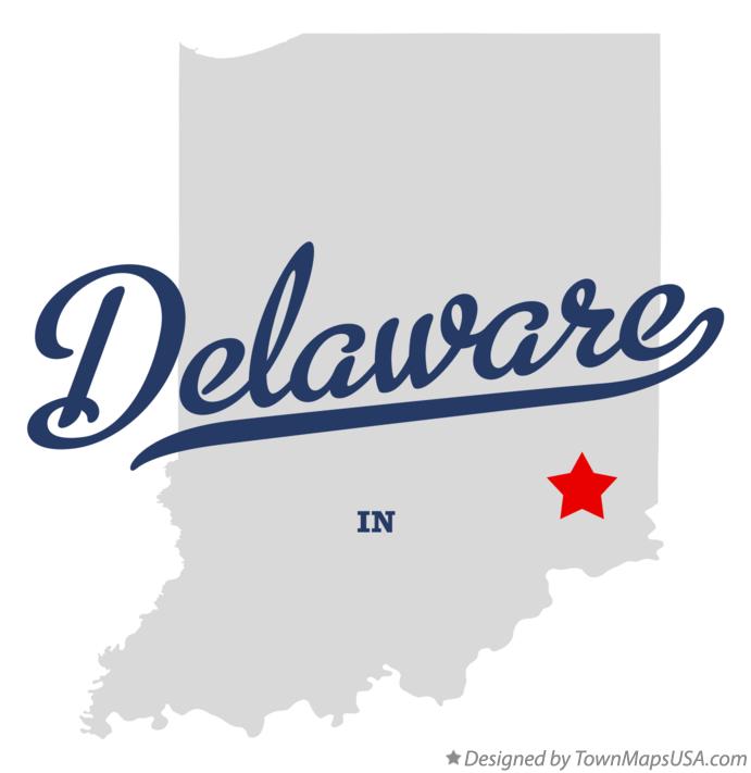Map of Delaware Indiana IN