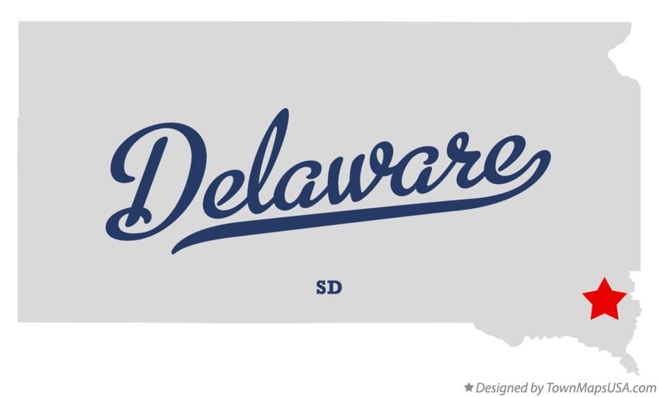 Map of Delaware South Dakota SD