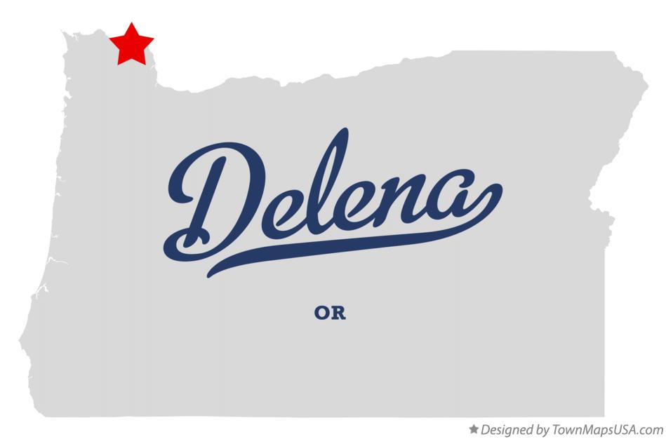 Map of Delena Oregon OR