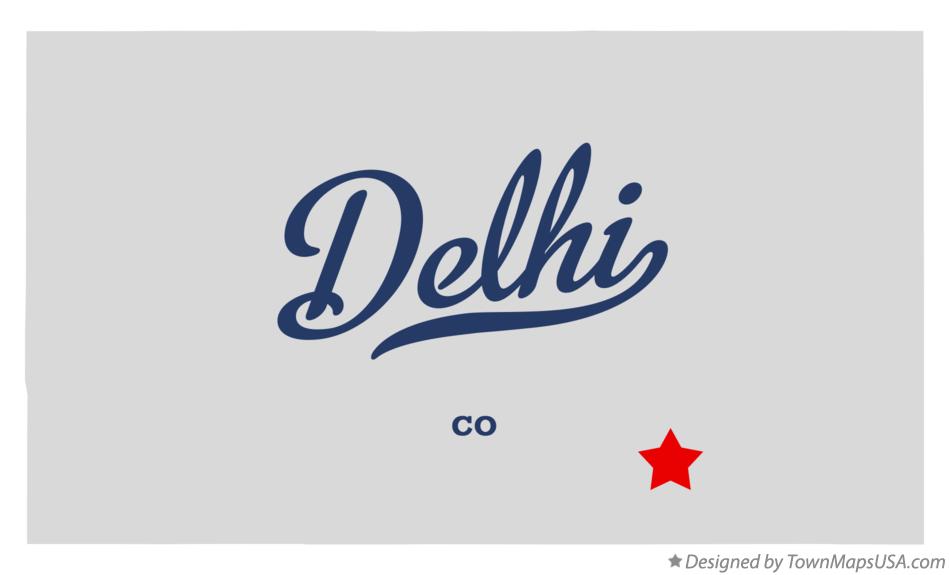 Map of Delhi Colorado CO