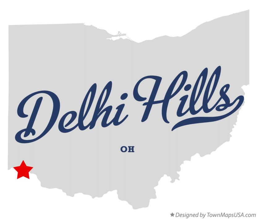 Map of Delhi Hills Ohio OH