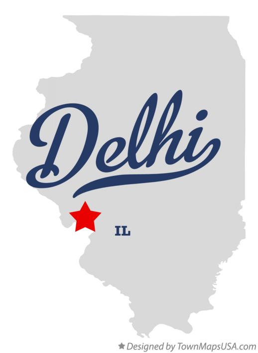 Map of Delhi Illinois IL
