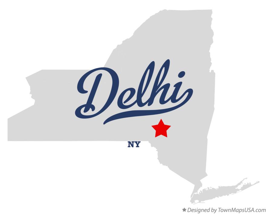 Map of Delhi New York NY