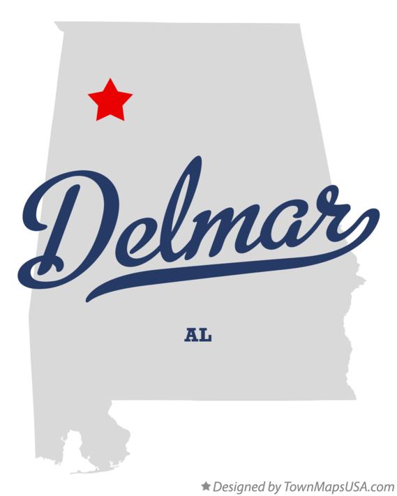 Map of Delmar Alabama AL