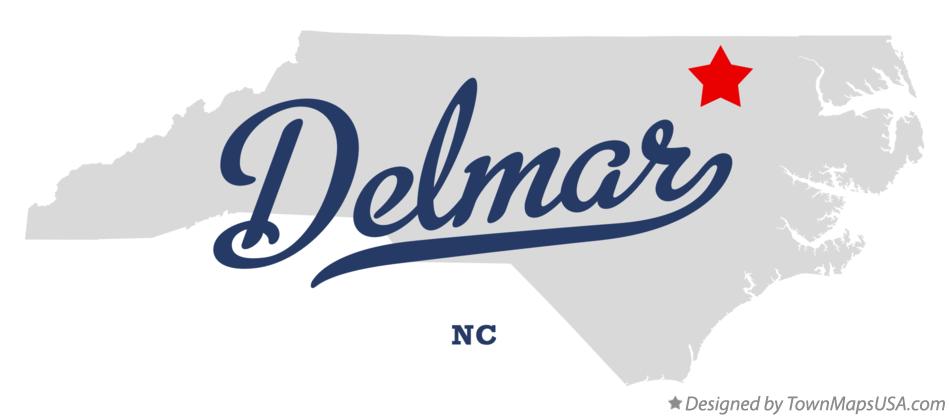 Map of Delmar North Carolina NC