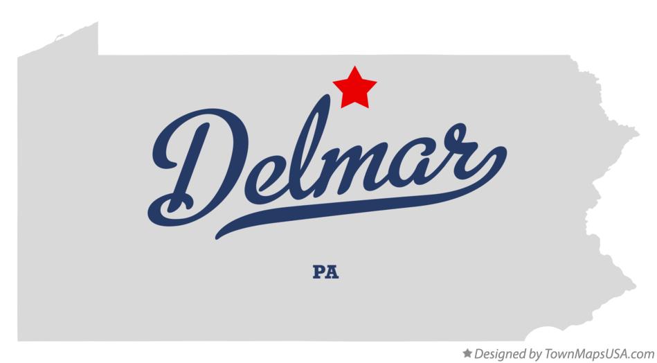 Map of Delmar Pennsylvania PA