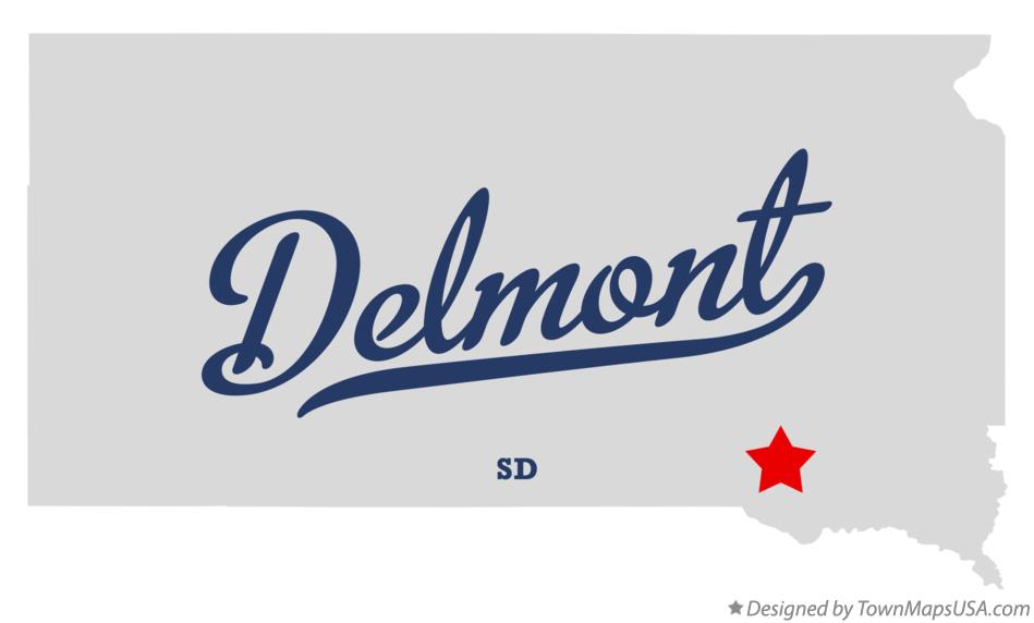 Map of Delmont South Dakota SD