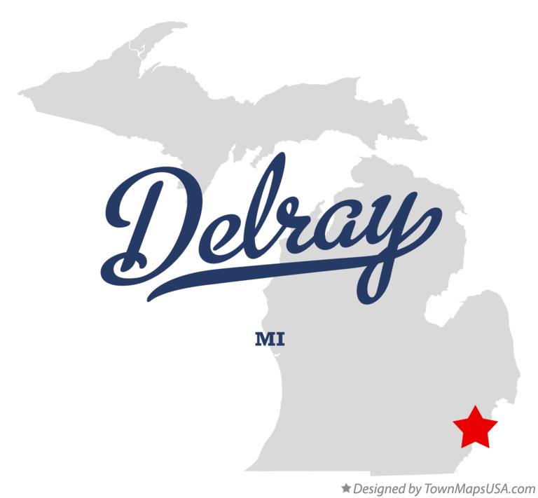 Map of Delray Michigan MI