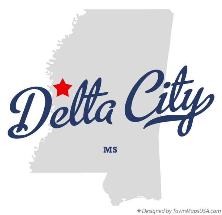 Map of Delta City Mississippi MS