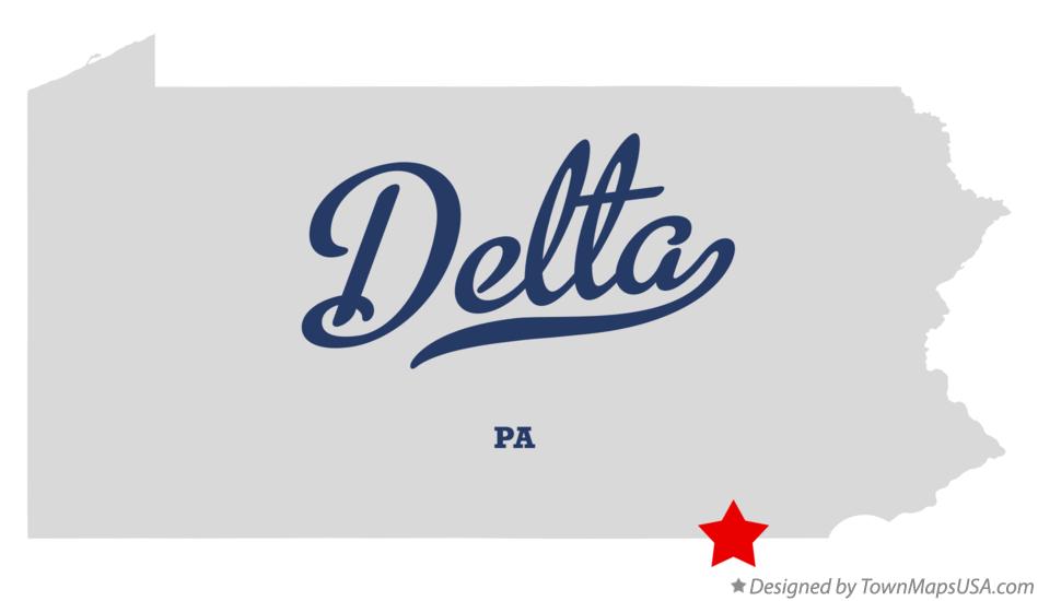 Map of Delta Pennsylvania PA