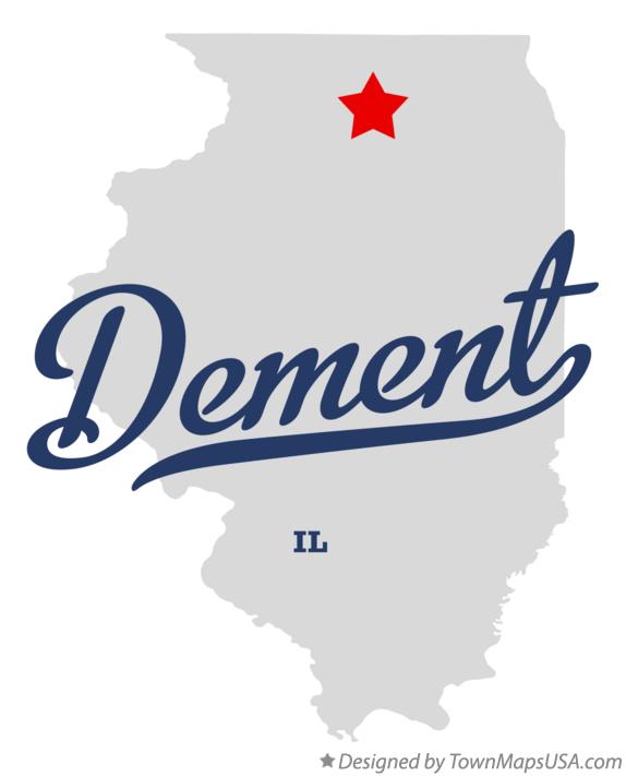 Map of Dement Illinois IL