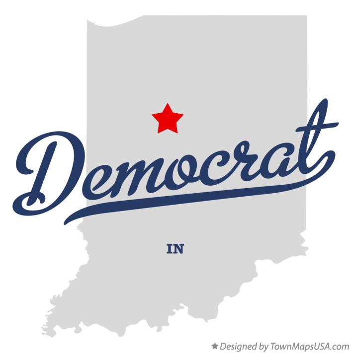 Map of Democrat Indiana IN