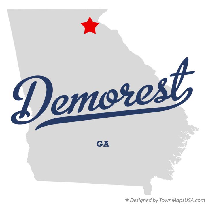 Map of Demorest Georgia GA